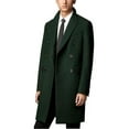 thumbnail image 1 of Men's Dress Coat Long 3 Button Peak Lapel Overcoat Olive Green, 1 of 1