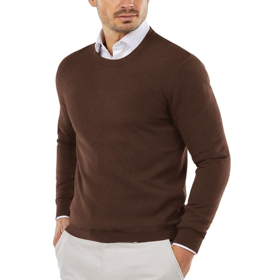 PCEAIIH Men's Crew Neck Sweater Slim Fit Lightweight Sweatshirts Knitted Pullover for Casual Or Dressy Wear