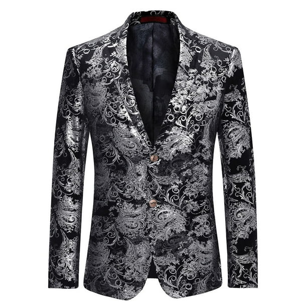 Men's dress floral suit notched lapel slim fit stylish blazer dress suit deals