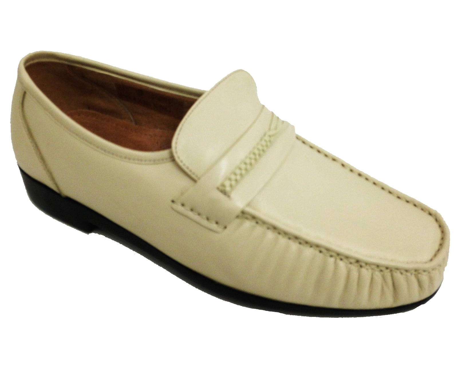 Men's Dress Loafers Leather Moc Toe Slip On Comfort Moccasin Shoes -  Walmart.com