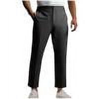 Men's Dress Pants Classic Fit Solid Color Pocket Straight Leg Casual Trousers Black