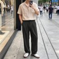 thumbnail image 1 of Men's Dress Pants Relaxed Classic Double Pleated Office Business Trousers S-XL, 1 of 9