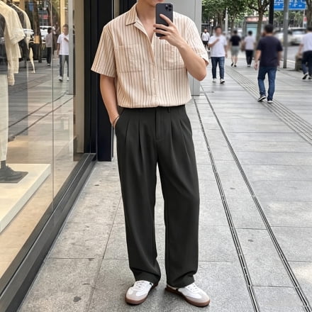 Men's Dress Pants Relaxed Classic Double Pleated Office Business Trousers S-XL