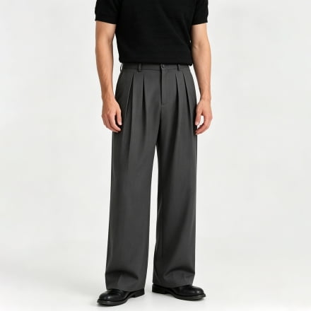 Men's Dress Pants Relaxed Double Pleated Classic Commute Trousers S-XL