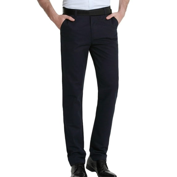Men's Dress Pants Slim Fit Lightweight Flat Front Straight Trousers Wrinkle-Free Casual Business Golf Suit Pant