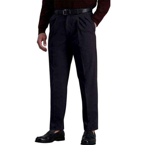 Men’s Dress Pants in Slim Fit Stretch Fabric, Formal Pants for Business and Office Wear, Comfortable and Stylish Design,Black,3XL