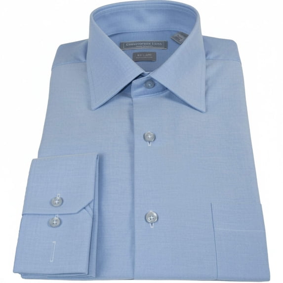Men's Dress Shirt Christopher Lena 100% Cotton Wrinkle Free C507Wd0f blue