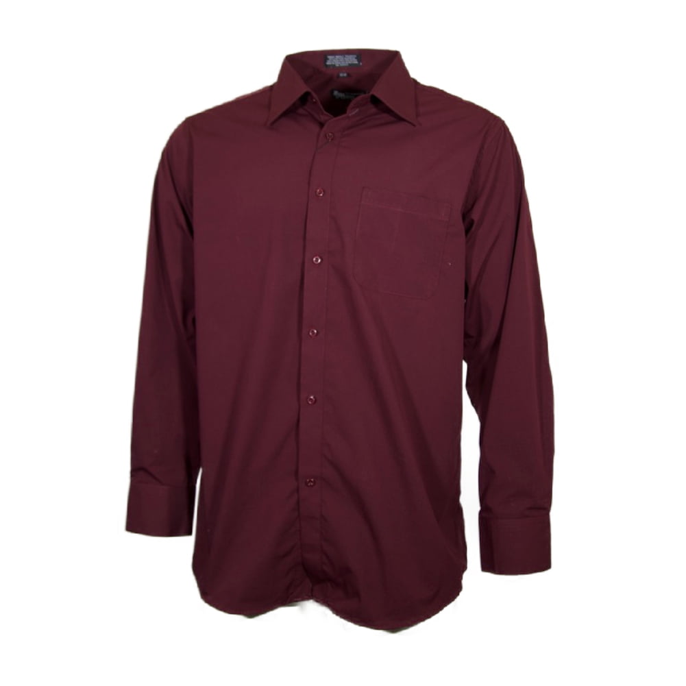 Men's Dress Shirt Long Sleeve Button Up Solid Formal Front Pocket Classic Shirt, Burgundy, M - Walmart.com Men's Dress Shirt Long Sleeve Button Up Solid Formal Front Pocket Classic Shirt, Burgundy, M - Walmart.com