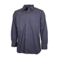thumbnail image 1 of Men's Dress Shirt Long Sleeve Button Up Solid Formal Front Pocket Classic Shirt, Grey, XL, 1 of 17
