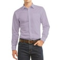 thumbnail image 1 of Men's Dress Shirt Long Sleeve Regular Fit Button Up Pocket Solid Standard Cuff Lilac, 1 of 2