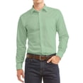 thumbnail image 1 of Men's Dress Shirt Long Sleeve Regular Fit Button Up Pocket Solid Standard Cuff Mint, 1 of 2