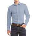thumbnail image 1 of Men's Dress Shirt Long Sleeve Regular Fit Button Up Pocket Solid Standard Cuff Sky Blue, 1 of 2