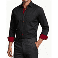 thumbnail image 1 of Men's Dress Shirts Casual Long Sleeve Business Office Wear Top Regular Fit Button Down Shirts Formal Wedding Blouse, 1 of 5