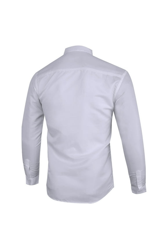 Men's Dress Shirts Cotton Long Sleeves Wrinkle-Free Stretch Button Down Shirt Solid Formal Tops with Pocket