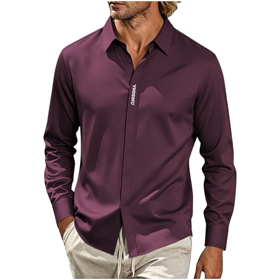 Men's Dress Shirts Long Sleeve Business Casual Button Down Shirts Regular Fit Formal Shirts