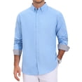 thumbnail image 1 of INSPIRE CHIC Men's Back to School Dress Shirts Long Sleeve Button Down Business Contrast Shirt M Light Blue, 1 of 6