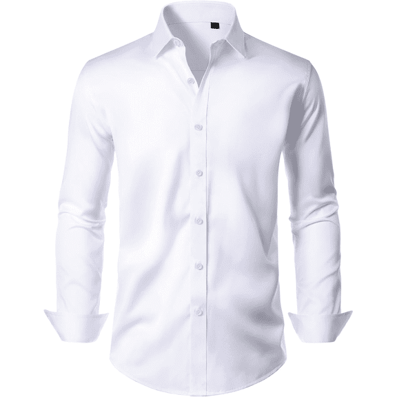 Men's Dress Shirts Long Sleeve Wrinkle Free Stretch Business Casual Wedding Button Down Shirt
