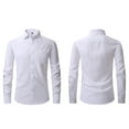 thumbnail image 1 of Men's Dress Shirts Solid Long Sleeve Stretch Wrinkle-Free Formal Shirt Business Casual Button Down Shirts White XXXL, 1 of 7