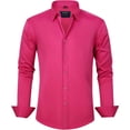 thumbnail image 1 of Men's Dress Shirts Solid Long Sleeve Stretch Wrinkle-Free Formal Shirt Business Casual Button Down Shirts, 1 of 13