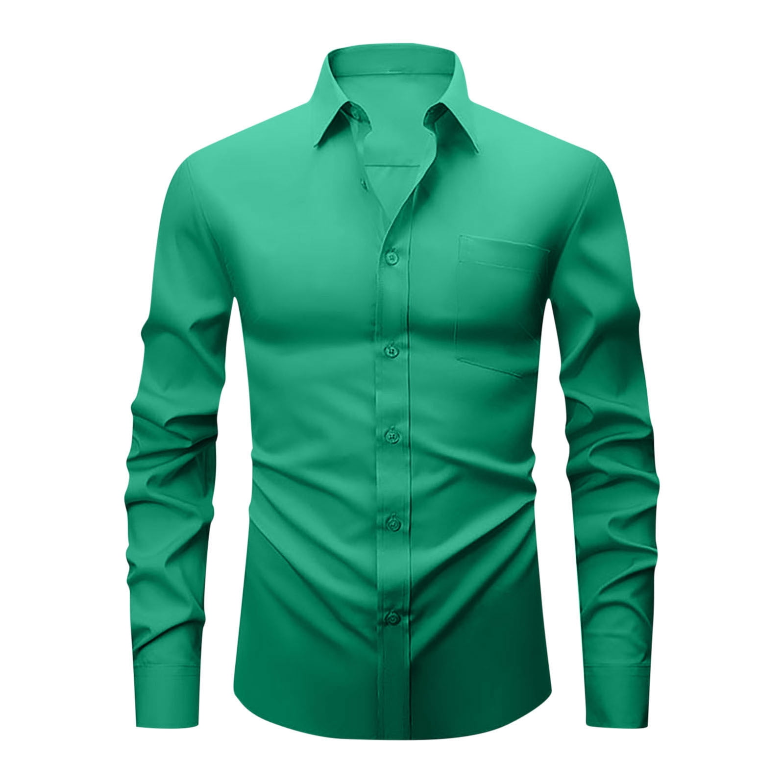 Men's Dress Shirts Solid Long Sleeve Texture Formal Shirt Business Casual Button  Down Shirts - Walmart.com