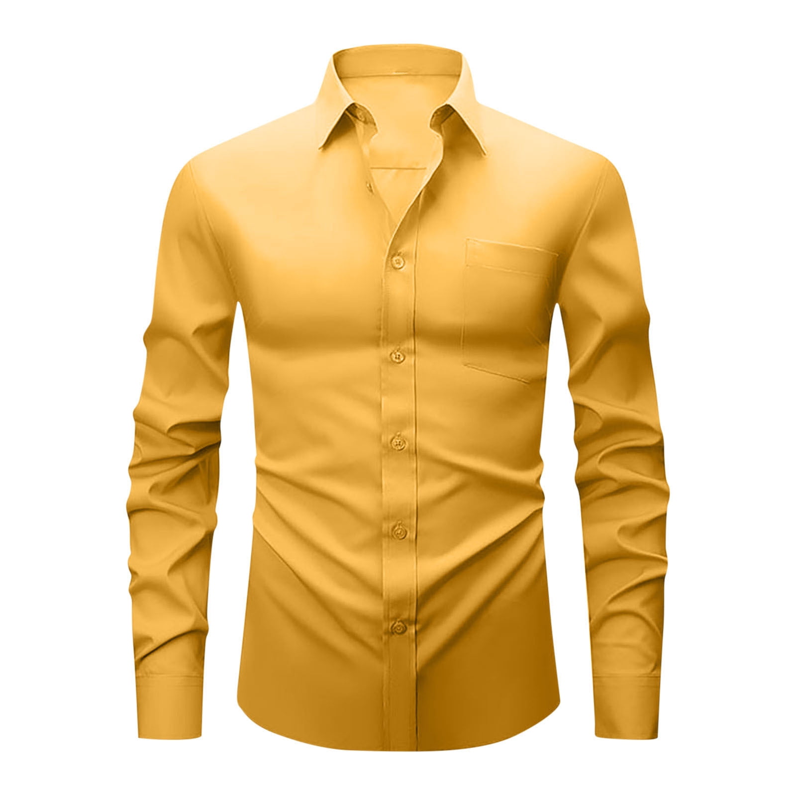 Men's Dress Shirts Solid Long Sleeve Texture Formal Shirt Business Casual Button  Down Shirts - Walmart.com