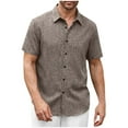 thumbnail image 1 of Men's Dress Shirts Solid Short Sleeve Stretch Wrinkle-Free Formal Shirt Business Casual Button Down Loose Fit Shirts, 1 of 8