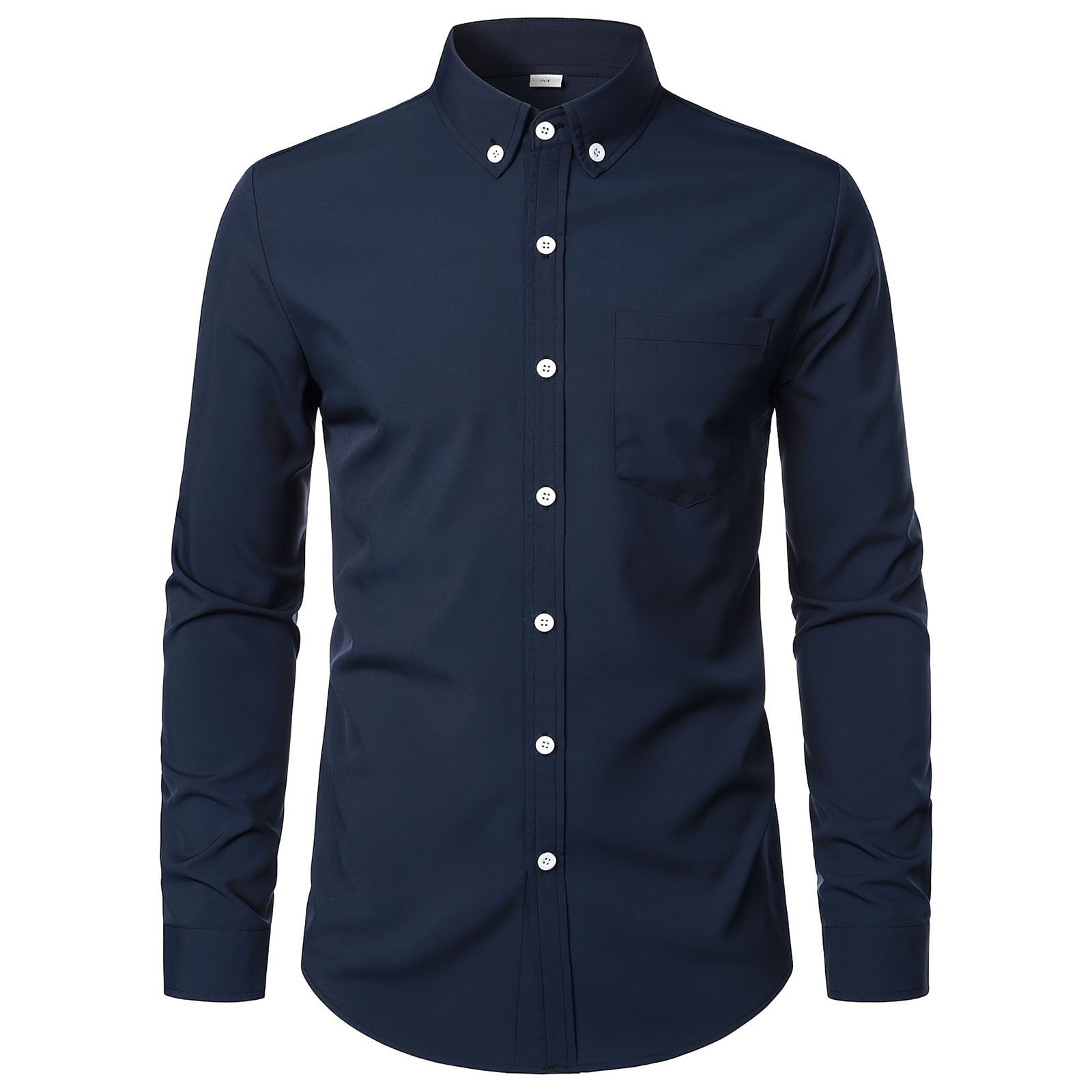 Men's Dress Shirts Stretch Slim Fit Long Sleeve Button Down Shirts ...