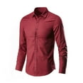 thumbnail image 1 of Men's Dress Shirts Wrinkle-Free Long Sleeve Stretch Blouse Tops Lapel Button Down Formal Work Office Shirt, 1 of 2
