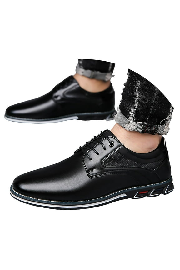 Men's Dress Shoes Classic Fashion Leather Lace up Wingtip Business Tuxedo Oxfords Sneakers for Wedding