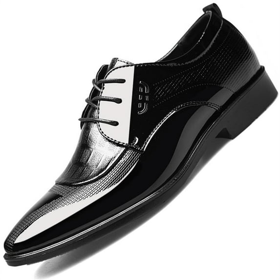 Men's Dress Shoes Cracked Pattern Trendy Oxford Stitching Uppers Business Casual Leather Derbys Shoes