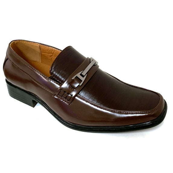 Men's Dress Shoes Dual Elastic Fashion Slip On Buckle Formal Casual Loafers