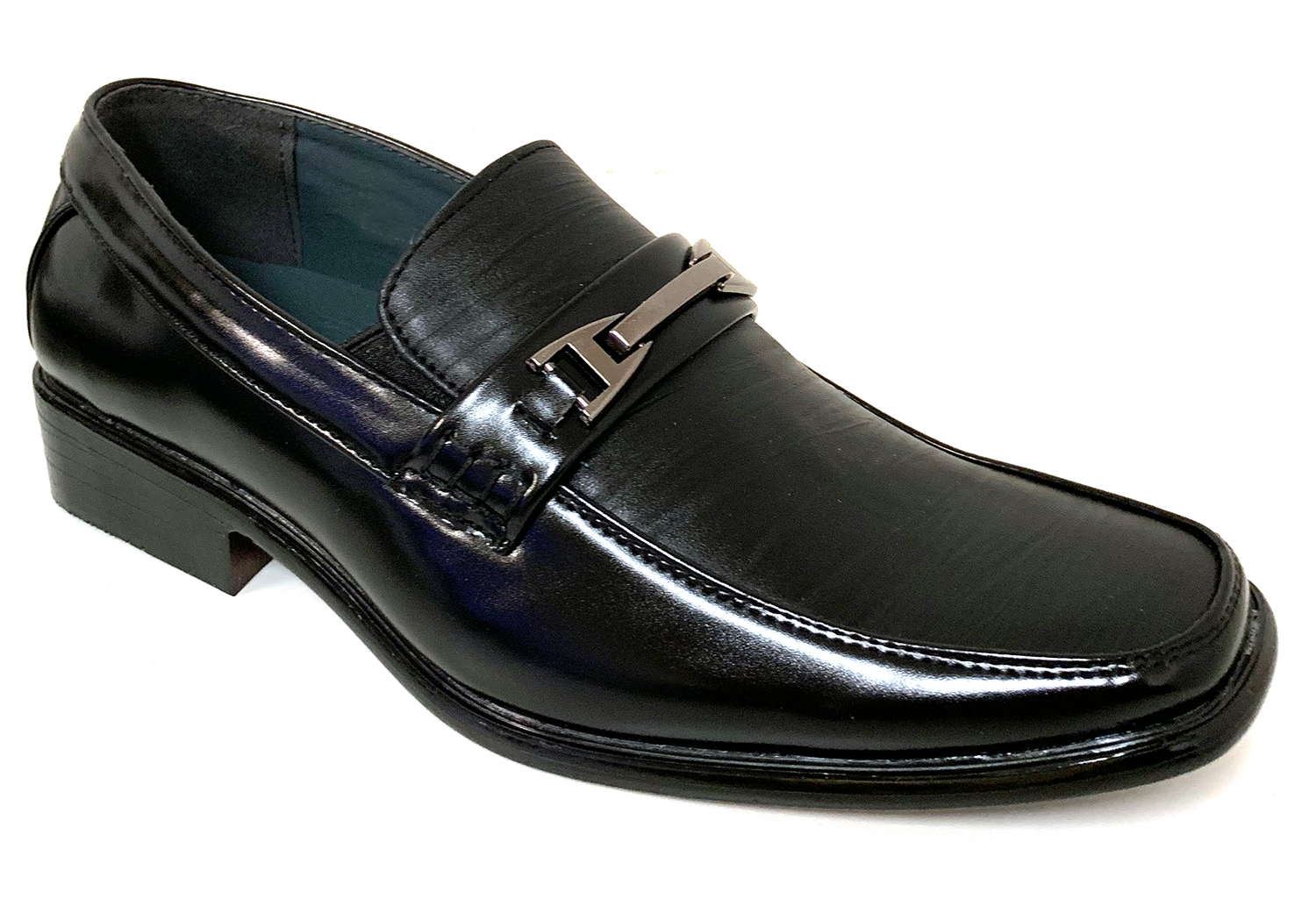 Men's Dress Shoes Dual Elastic Fashion Slip On Buckle Formal Casual Loafers - image 1 of 4