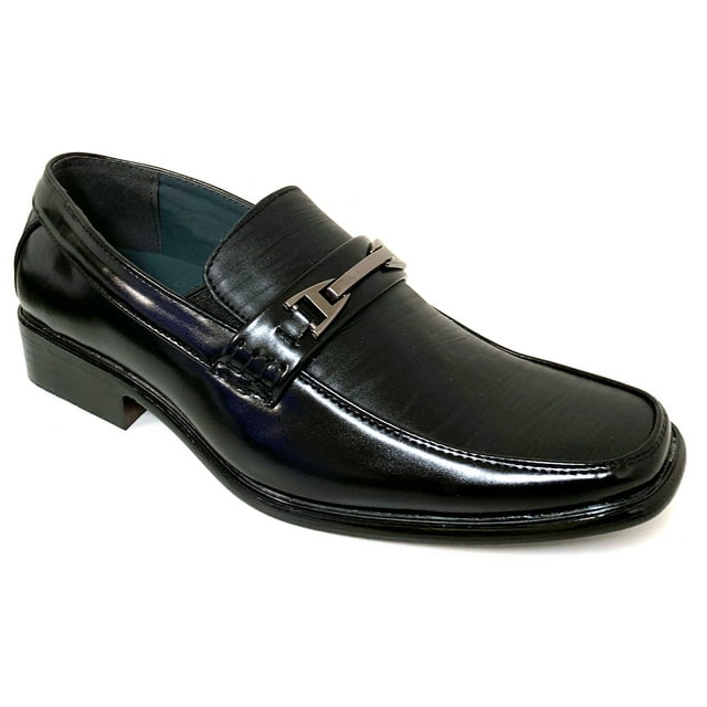 Men's Dress Shoes Dual Elastic Fashion Slip On Buckle Formal Casual Loafers