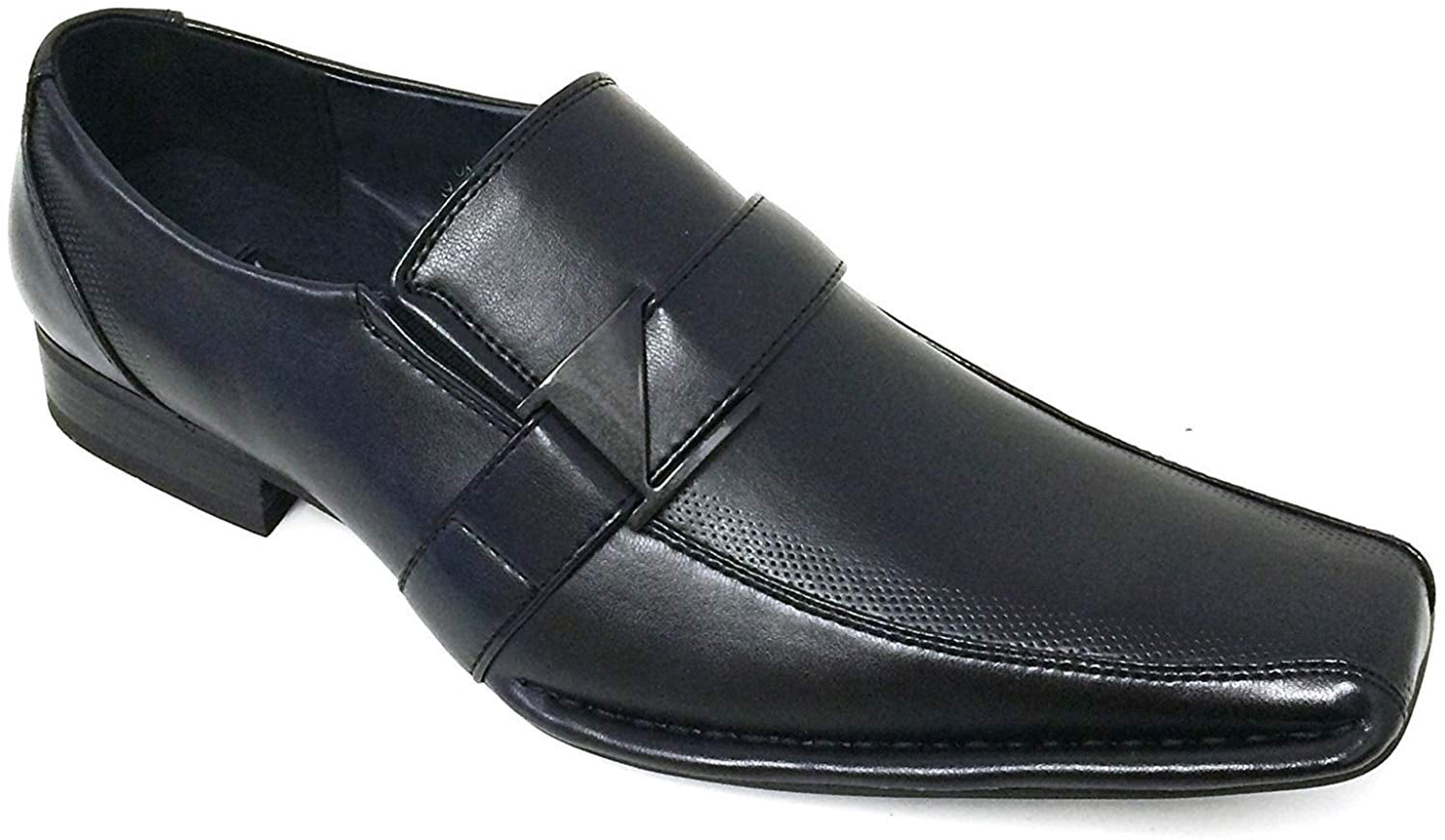 Alberto Fellini Black Leather Slip-On Dress Shoes Size 9 Alberto Fellini Black Velvet Slip-On Loafers with Red Stud  main image 2