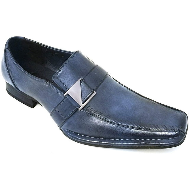 Men's Dress Shoes Fashion Elastic Slip On Buckle Formal Casual Loafers