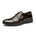 thumbnail image 1 of Men's Dress Shoes Gradient Stripes Business Oxford Shoes Modern Formal Casual Tuxedo Leather Lace Up Mens, 1 of 7