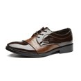 thumbnail image 1 of Men's Dress Shoes Gradient Stripes Modern Formal Business Oxford Shoes Casual Tuxedo Leather Lace Up for Men, 1 of 6