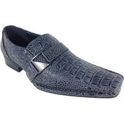 Mens Dress Shoes Loafers Crocodile Elastic Buckle Slip On