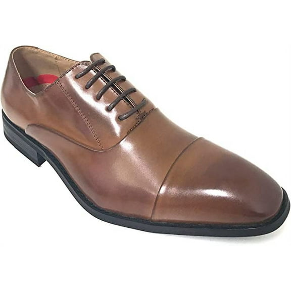 Men's Dress Shoes Oxfords Cap-Toe Lace Up Leather Lined Derby Wingtip Casual