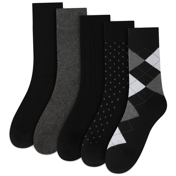 Men's Dress Socks, 5-Pair Classic Formal Socks, Premium Business Dress Socks for Men