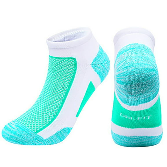 Men's Dress Socks Unisex Ankle Socks - No Show Socks for Women & Men with Heel Tab Breathable for Sports Work Quarter Socks Green L