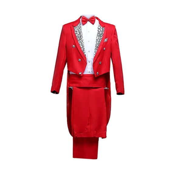 Men's Dress Tuxedo Suit Performance Clothes Dinner Party Wedding Blazer Suit Jacket Four-Piece Suit