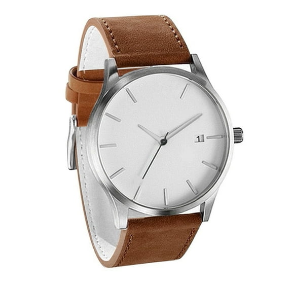 Men's Dress Wrist Quartz Watch with Black Leather Band - Men Business Waterproof Classic Casual Analog Watches Fashion Thin Case Wristwatch