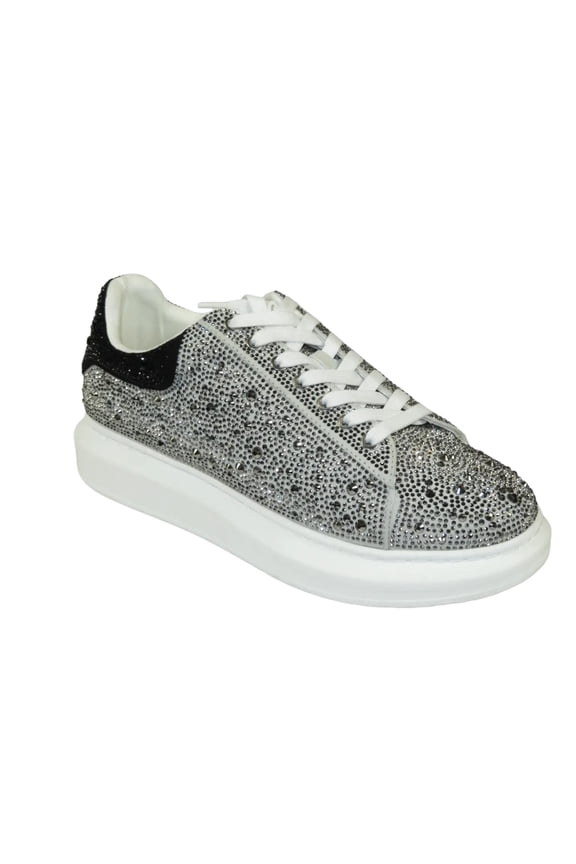 Men's Dressy Sneaker Shoes STEVE MADDEN Micro Suede Stones Icebox Silver