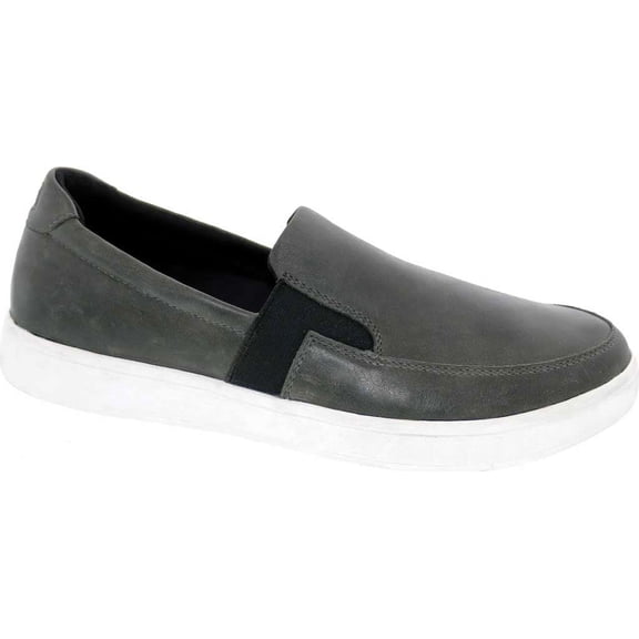 Men's Drew Jump Slip-On Sneaker Dark Grey Leather 7 4E
