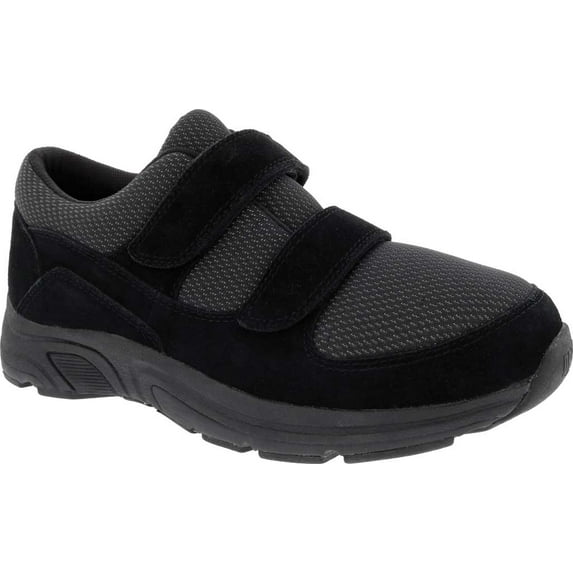 Men's Drew Win Hook and Loop Sneaker Black Suede/Knit 11.5 N