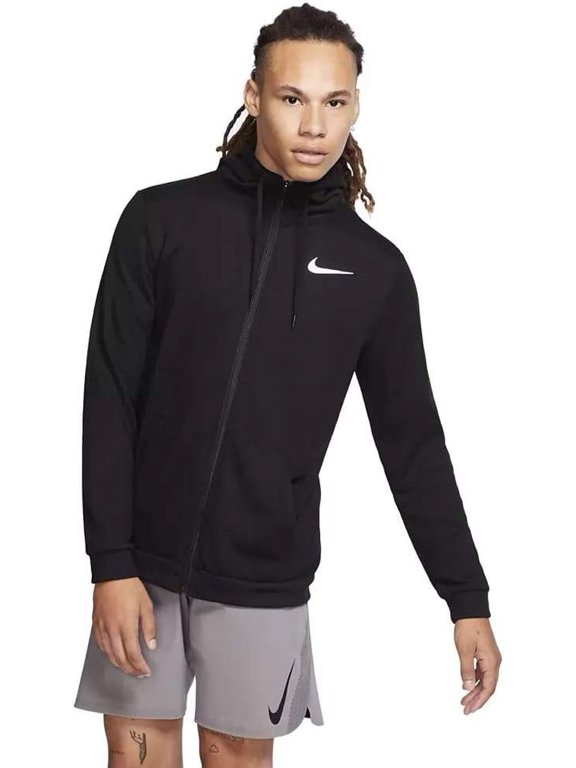 Men's Dri-Fit Full-Zip Performance Training Hoodie Medium Black