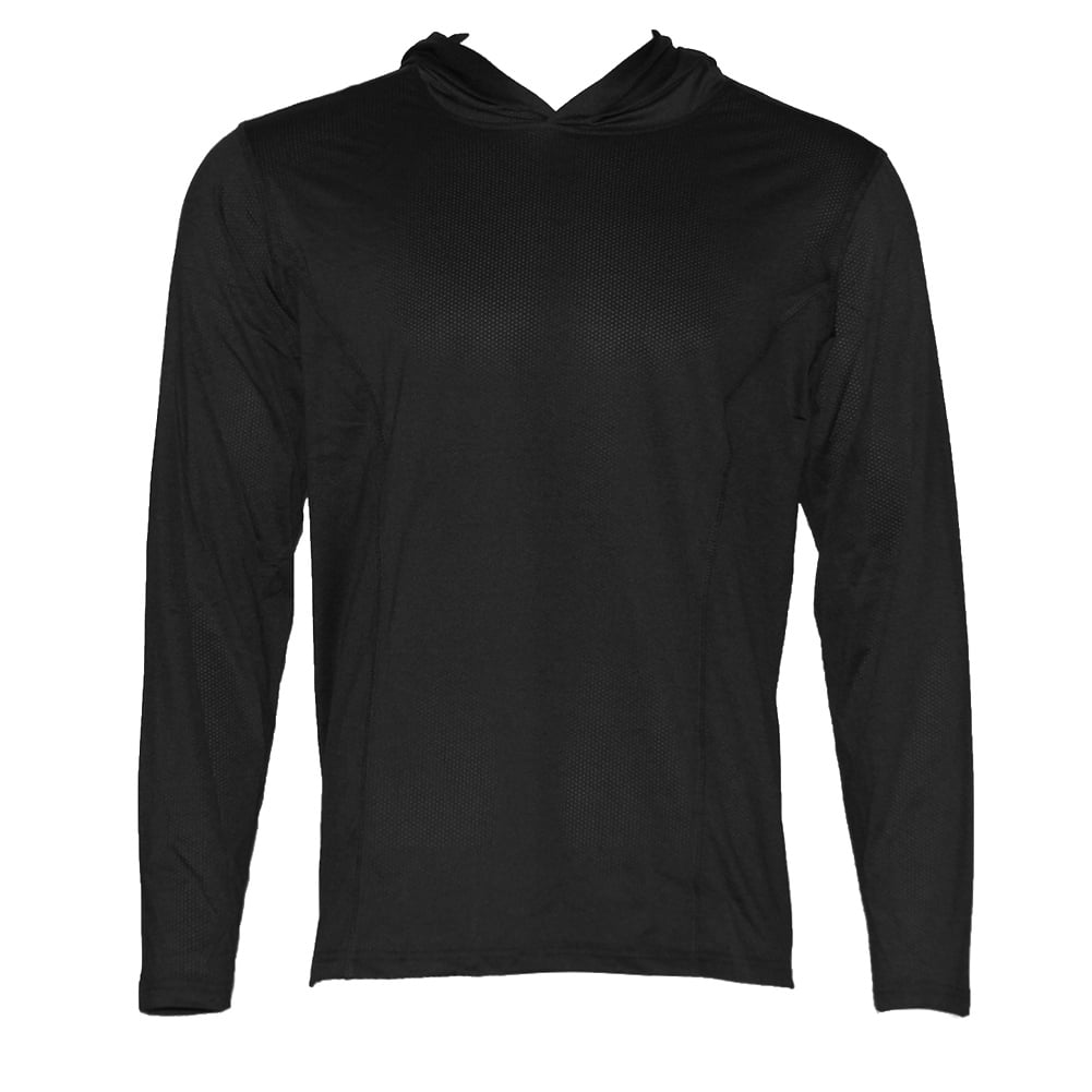 Men s Dri Fit Hoodie Moisture Wicking Athletic Gym Pullover Long Sleeve Hoodie Black 2XL Walmart