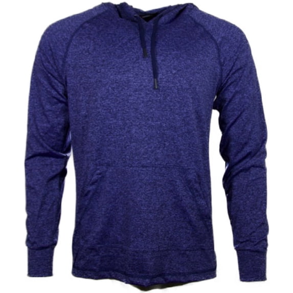 Men's Dri-Fit Hoodie Moisture Wicking Athletic Gym Pullover Long Sleeve Sweater, Navy, S