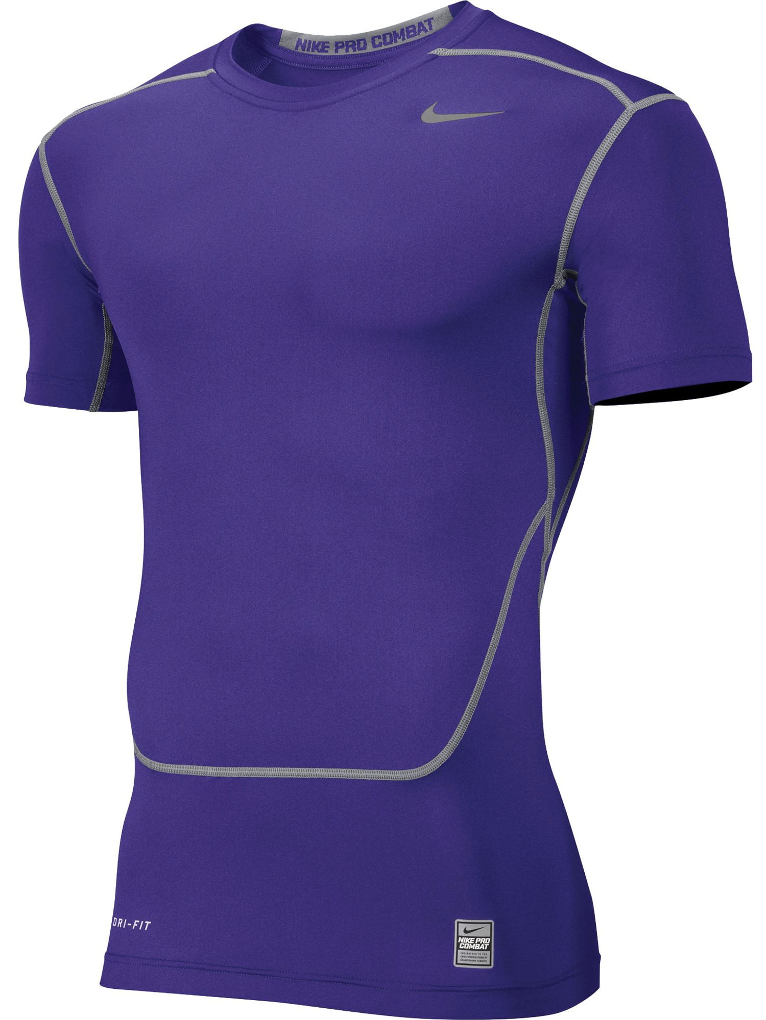 Nike Pro Combat Dri Fit Mens Short Sleeve Compression Tee Shirt Size L Navy